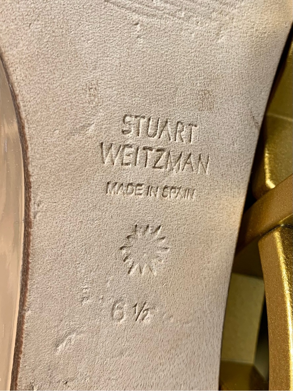 Stuart Weitzman Neutral Tan Block Heel Ankle-Strap Sandals - Picture 12 of 16